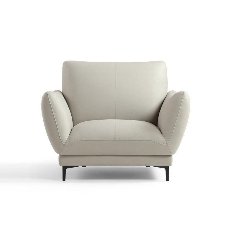 Light-grey and Blue-Gray Seating Cushions Standard Faux Leather Sofa
