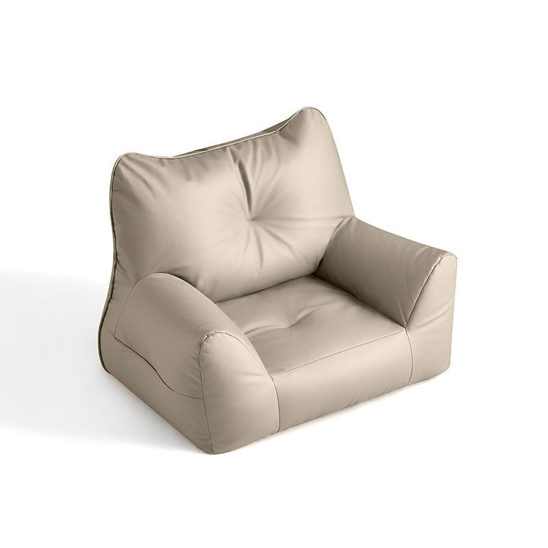 Contemporary Cushions Seating Faux Leather Sofa in Gold and Dark Gray