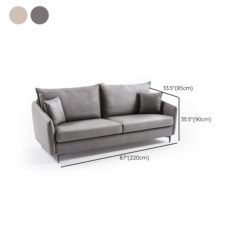 34.3" Wide Contemporary Style Sofa Faux Leather Seating with Pillows