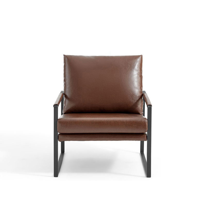 Cushions Flared Arm Seating Contemporary Sofa Faux Leather Stain Resistant