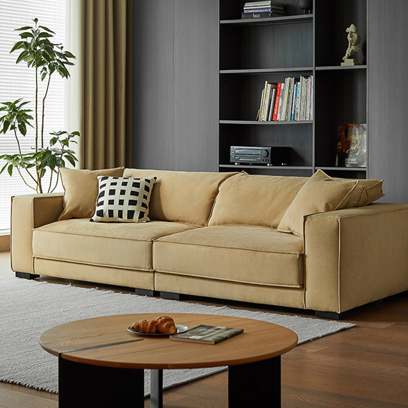Faux Leather Sofa Tuxedo Arm Contemporary Settee for Living Room