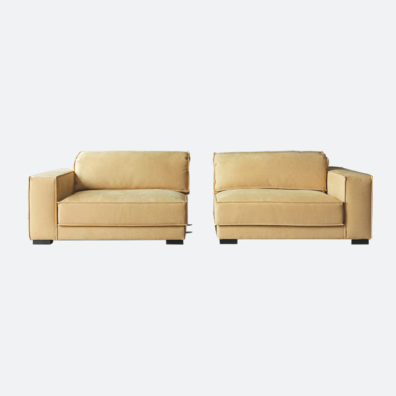 Faux Leather Sofa Tuxedo Arm Contemporary Settee for Living Room