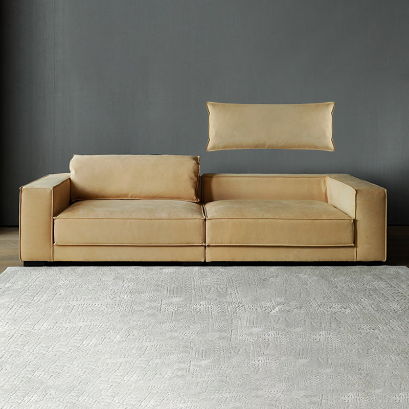 Faux Leather Sofa Tuxedo Arm Contemporary Settee for Living Room