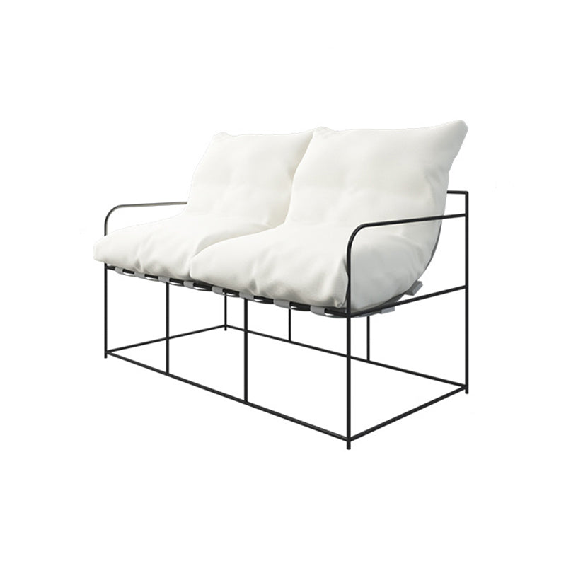 Modern White Stain Resistant Seating Tuxedo Arm Sofa for Bonus Room