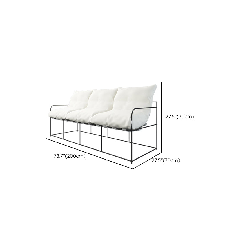 Modern White Stain Resistant Seating Tuxedo Arm Sofa for Bonus Room