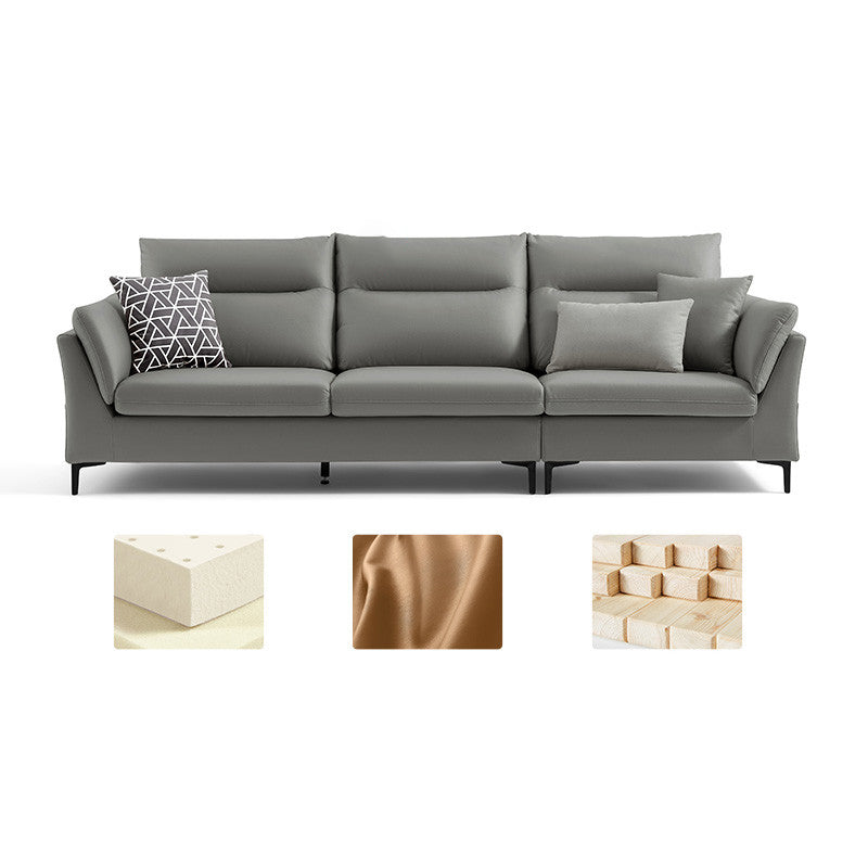 Pillow Top Arm Seating Faux Leather Sofa Contemporary Cushions