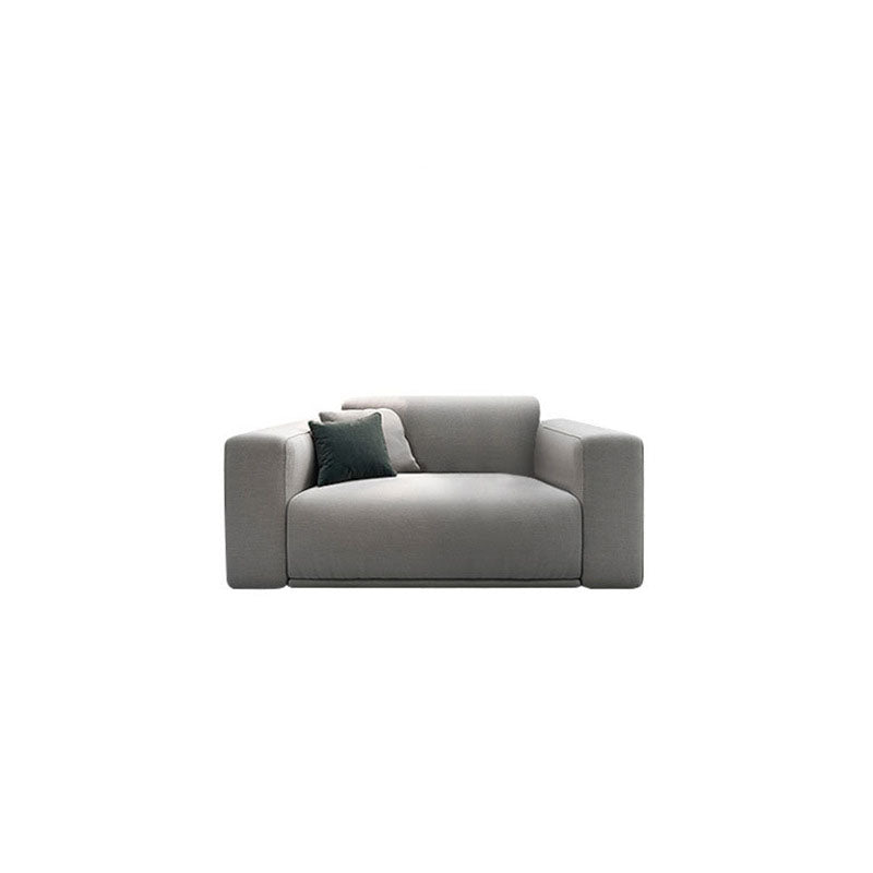 Contemporary Slipcovered Cushions Settee Cotton Pillow Top Arm Sofa
