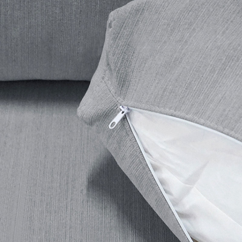 Contemporary Slipcovered Cushions Settee Cotton Pillow Top Arm Sofa