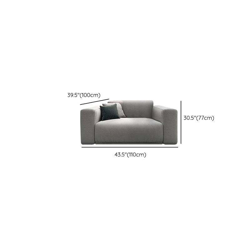 Contemporary Slipcovered Cushions Settee Cotton Pillow Top Arm Sofa