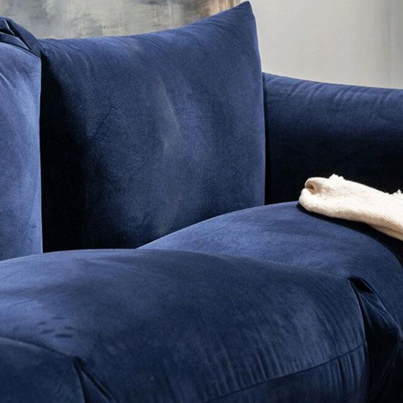 Modern Standard Blue Sofa Cushions Pillow Top Arm Settee for Living Room