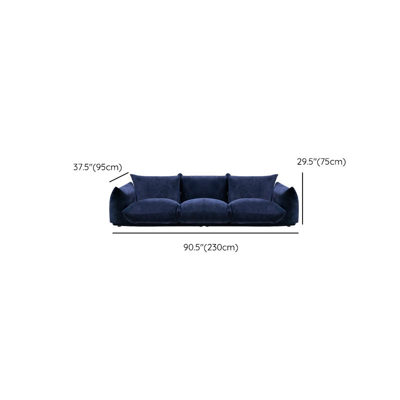 Modern Standard Blue Sofa Cushions Pillow Top Arm Settee for Living Room
