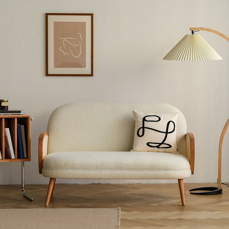 Contemporary Wooden Stain Resistant Polyester Sofa for Living Room