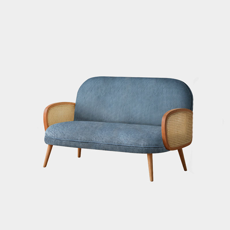 Contemporary Wooden Stain Resistant Polyester Sofa for Living Room