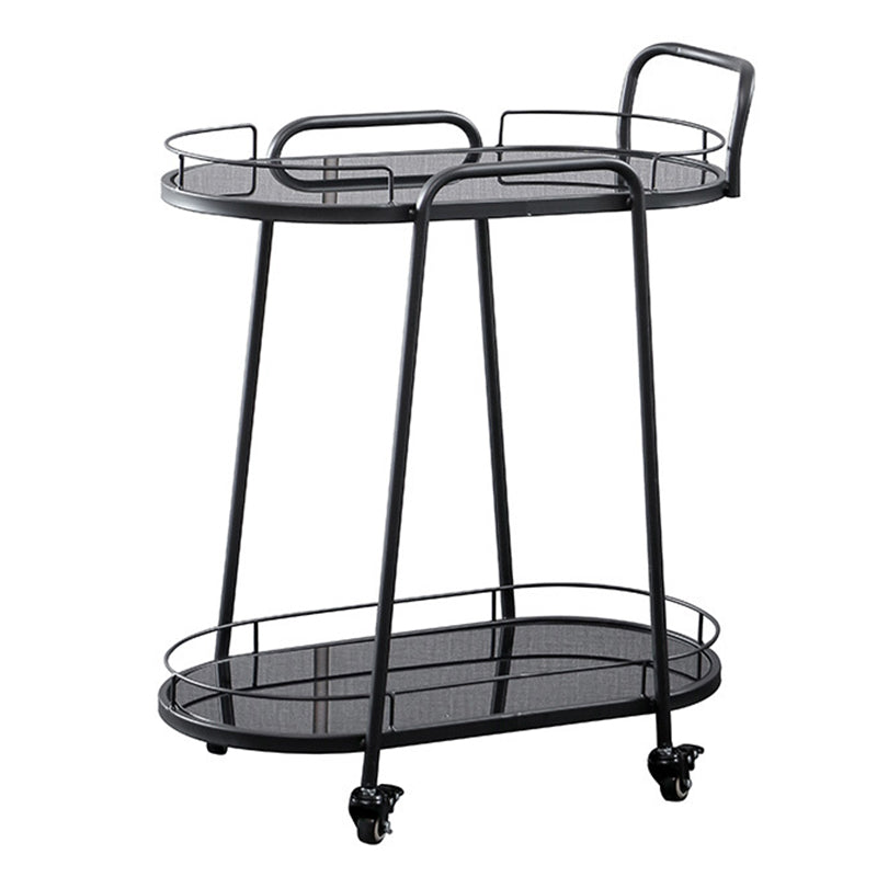 26.77"W Rolling Contemporary Prep Table Metal Prep Table for Home Use