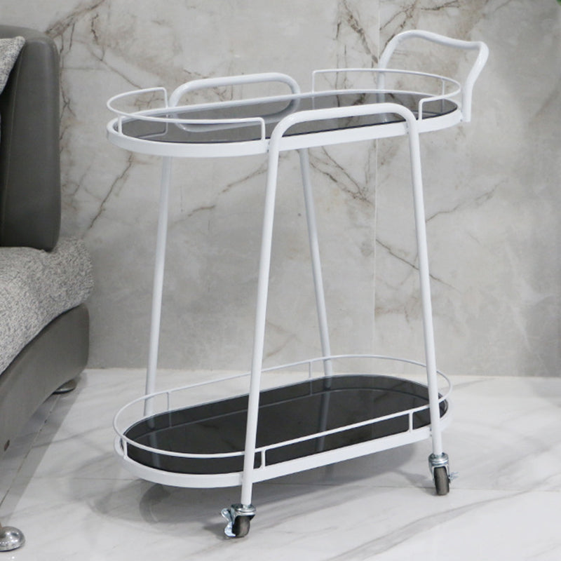 26.77"W Rolling Contemporary Prep Table Metal Prep Table for Home Use