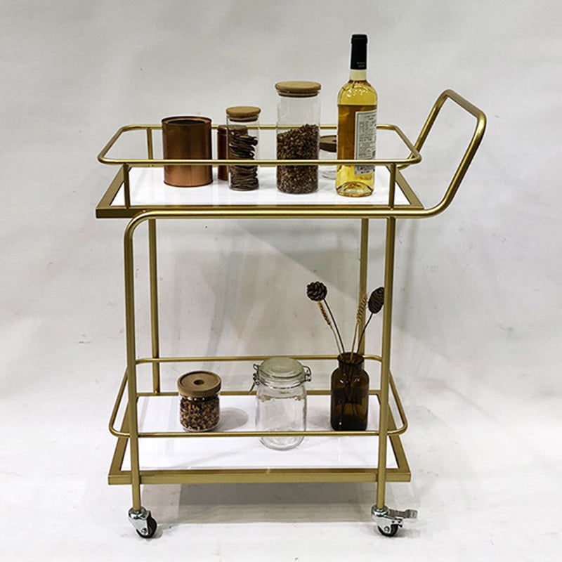 Modern Home Dining Prep Table 23.6"L Open Storage Rectangular Rolling Prep Table