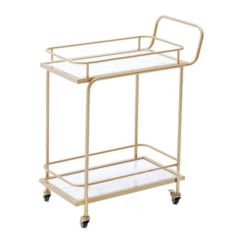 Modern Home Dining Prep Table 23.6"L Open Storage Rectangular Rolling Prep Table