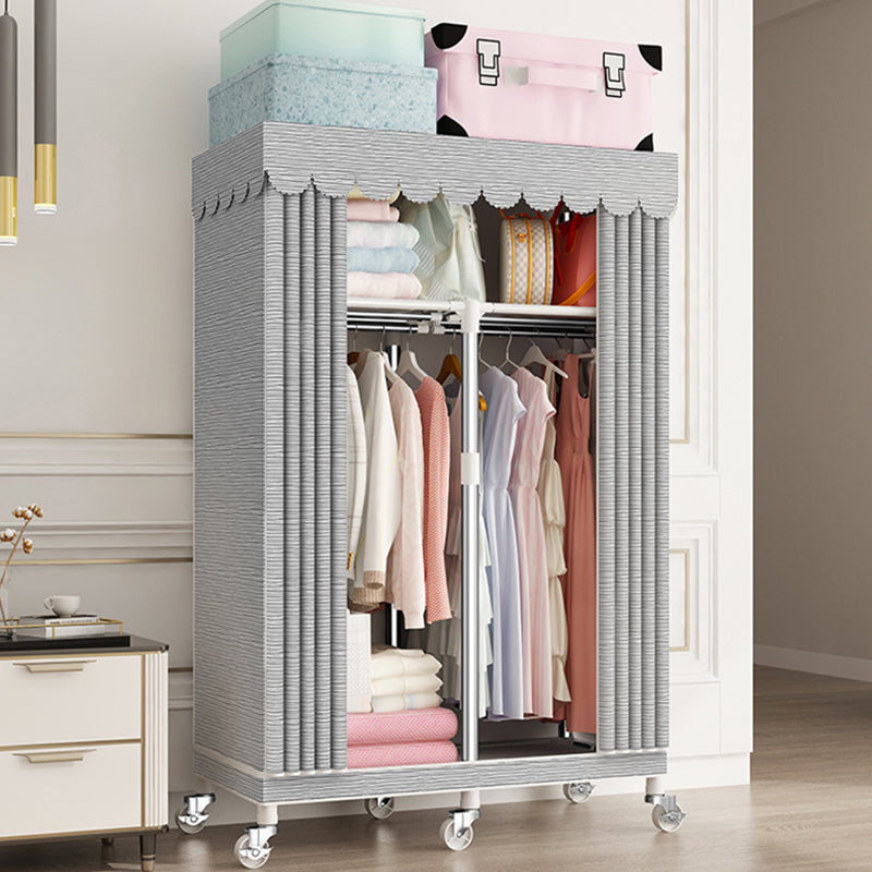 Modern Wardrobe Closet with Shelves Steel Wardrobe Cabinet with Legs
