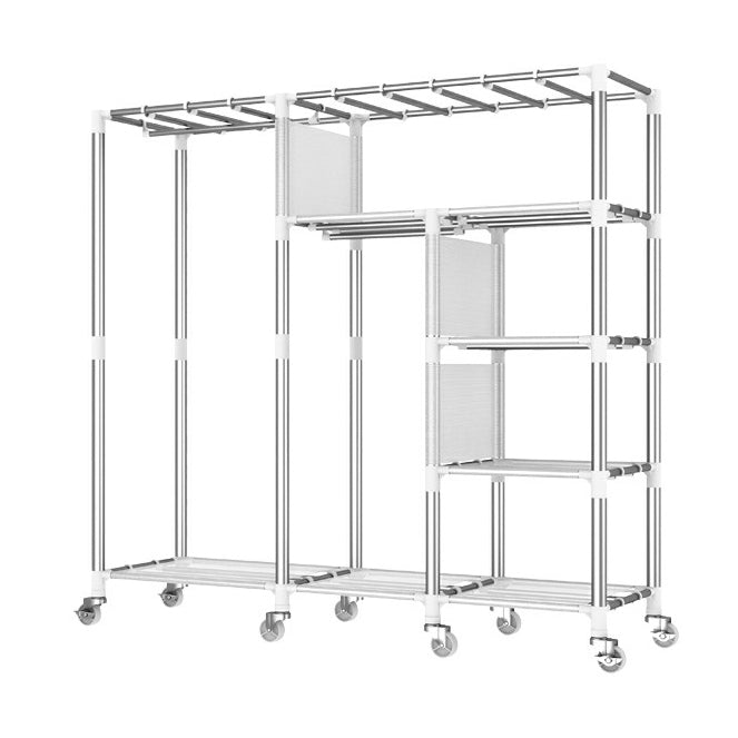 Modern Wardrobe Closet with Shelves Steel Wardrobe Cabinet with Legs