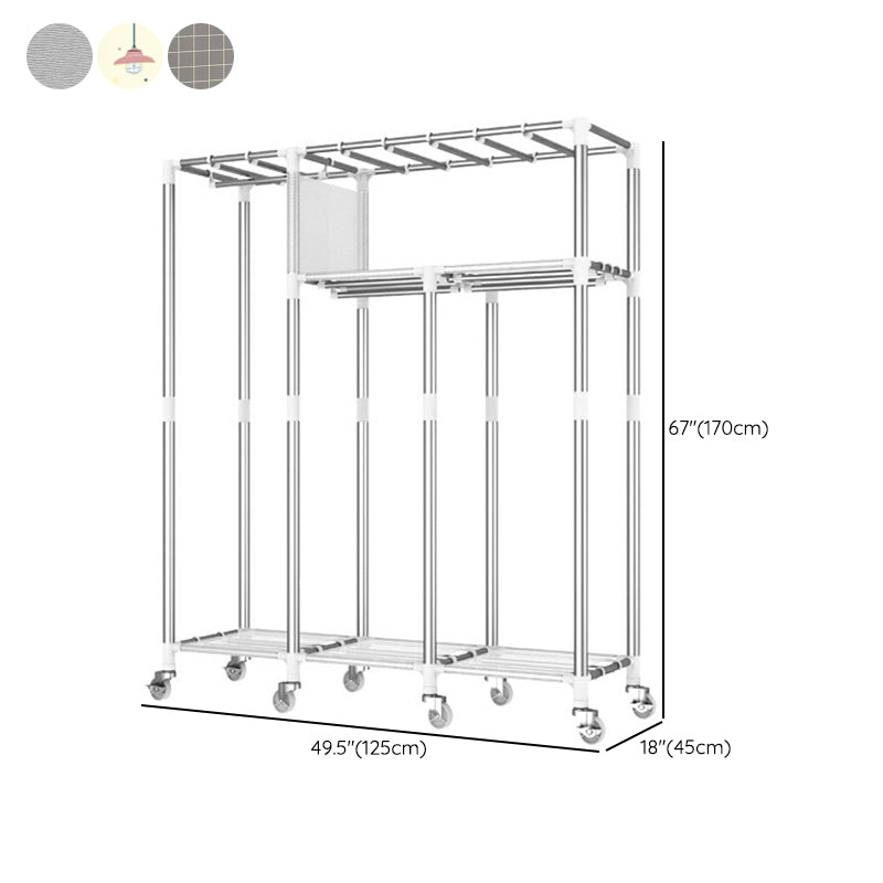 Modern Wardrobe Closet with Shelves Steel Wardrobe Cabinet with Legs