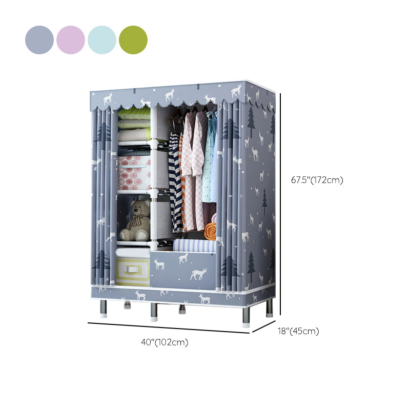 Steel Wardrobe Closet with Legs Modern Wardrobe Cabinet for Home