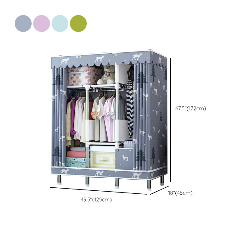 Steel Wardrobe Closet with Legs Modern Wardrobe Cabinet for Home