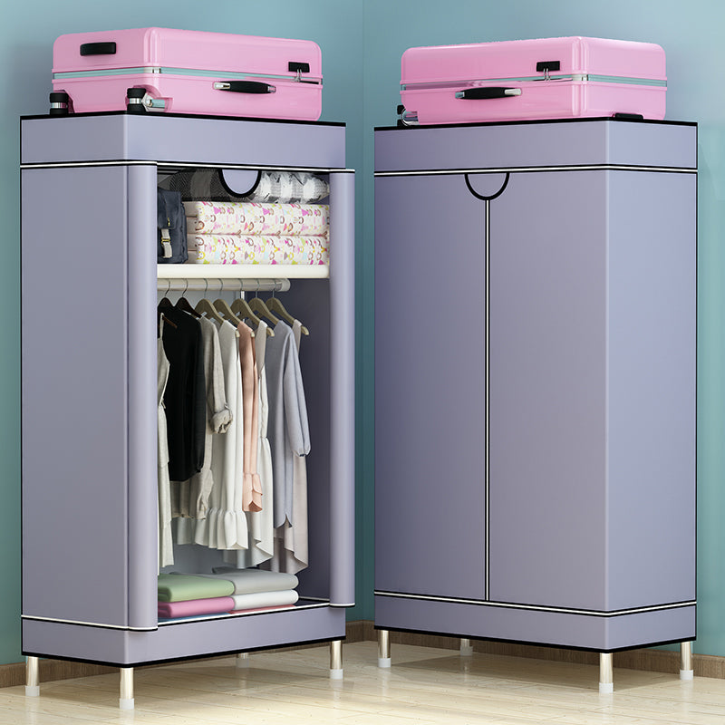 Steel Wardrobe Cabinet with Shelves Modern Wardrobe Armoire for Home