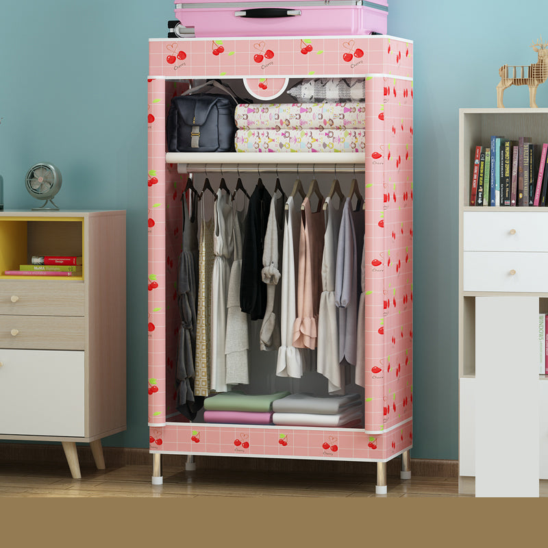 Steel Wardrobe Cabinet with Shelves Modern Wardrobe Armoire for Home