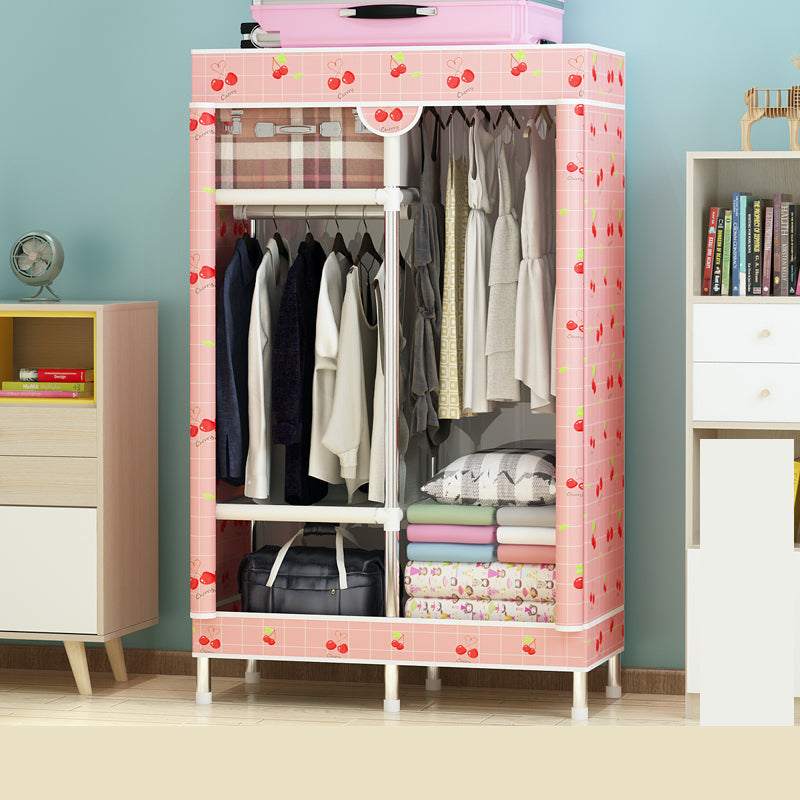 Steel Wardrobe Cabinet with Shelves Modern Wardrobe Armoire for Home