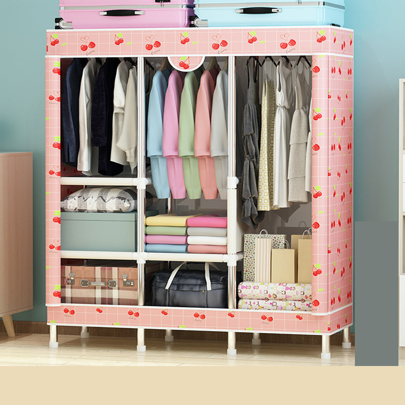 Steel Wardrobe Cabinet with Shelves Modern Wardrobe Armoire for Home