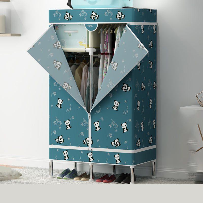 Steel Wardrobe Cabinet with Shelves Modern Wardrobe Armoire for Home