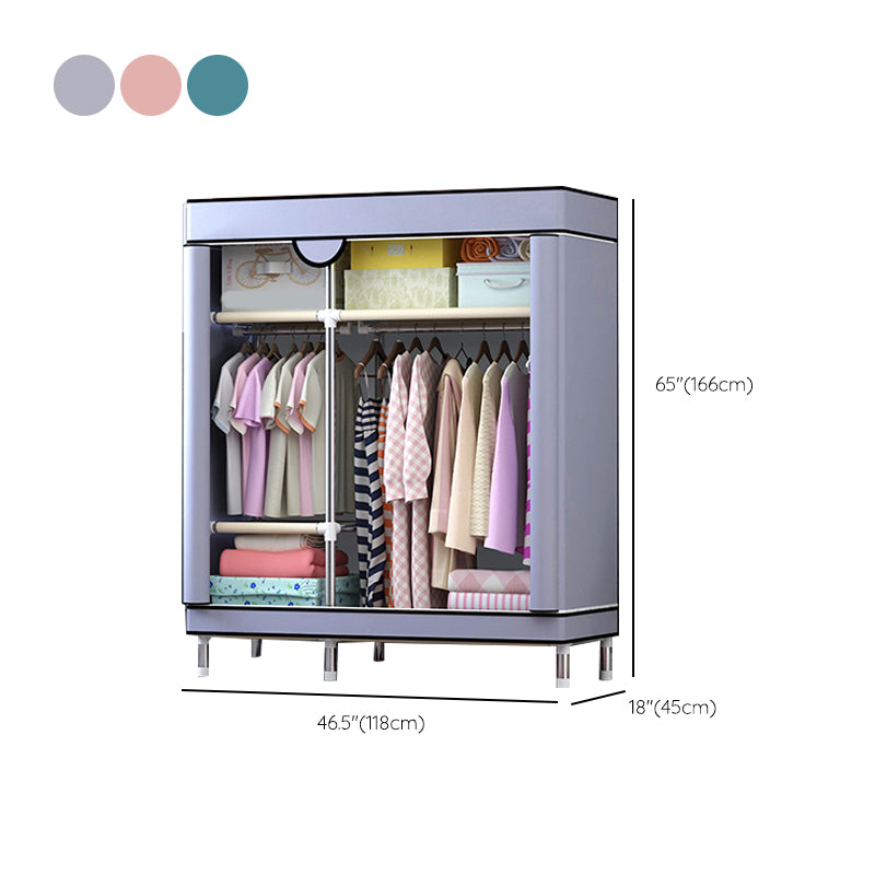 Steel Wardrobe Cabinet with Shelves Modern Wardrobe Armoire for Home