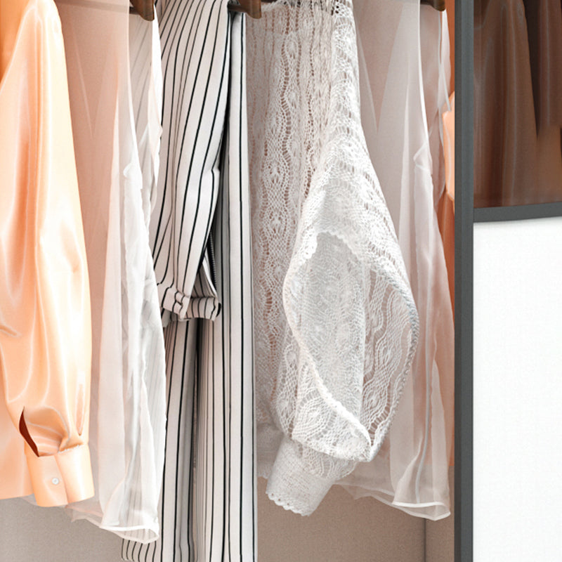 White Sliding Wardrobe Closet Engineered Wood Wardrobe Armoire