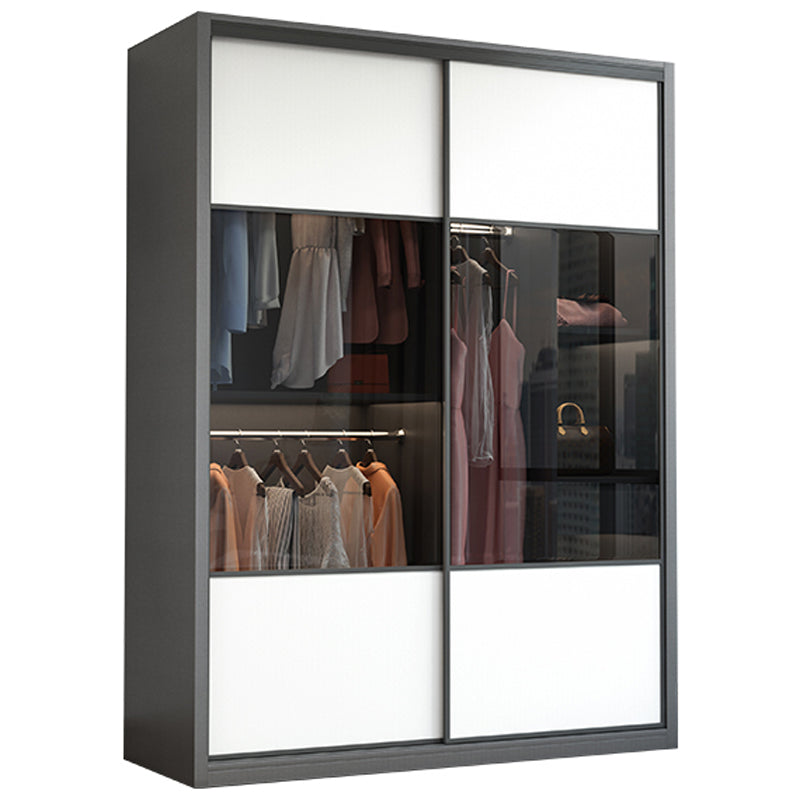 Sliding Wardrobe Closet Engineered Wood Wardrobe Armoire for Bedroom