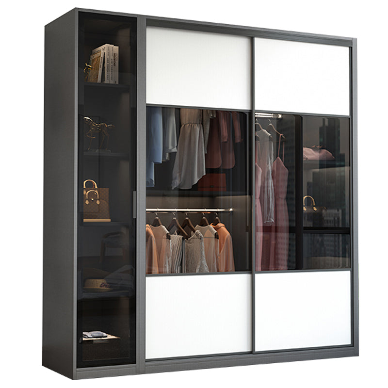 Sliding Wardrobe Closet Engineered Wood Wardrobe Armoire for Bedroom
