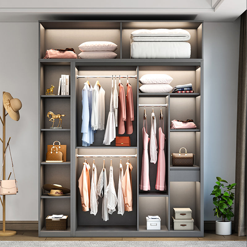 Sliding Wardrobe Closet Engineered Wood Wardrobe Armoire for Bedroom