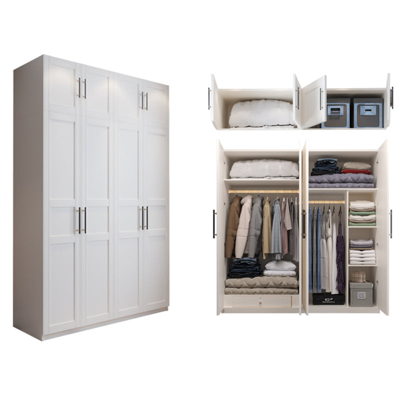 Engineered Wood Wardrobe Armoire Modern White Wardrobe Cabinet