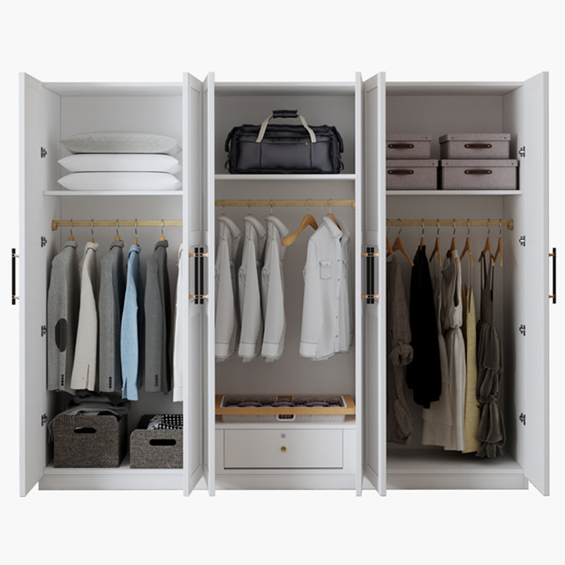 Engineered Wood Wardrobe Armoire Modern White Wardrobe Cabinet