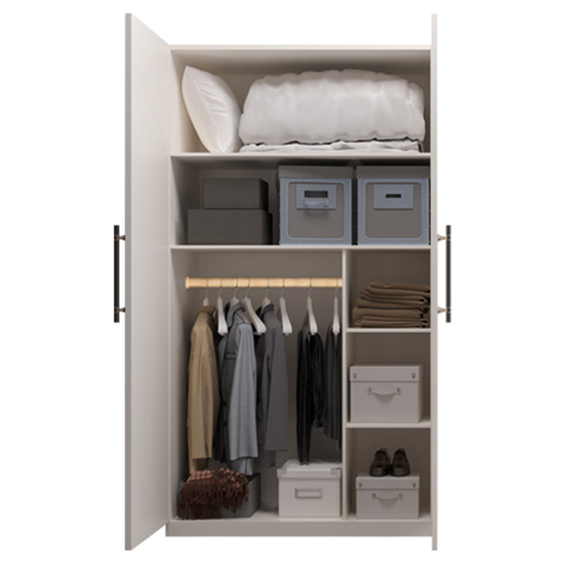 Engineered Wood Wardrobe Armoire Modern White Wardrobe Cabinet