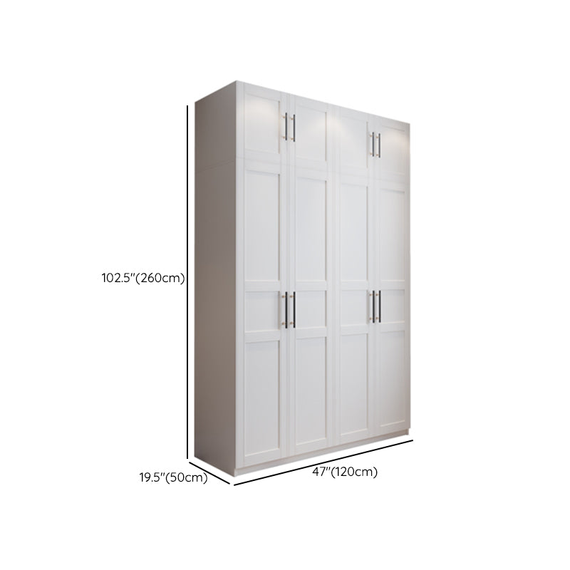 Engineered Wood Wardrobe Armoire Modern White Wardrobe Cabinet