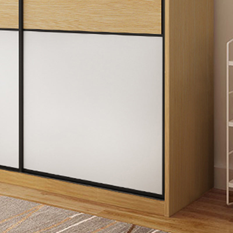 Wooden Wardrobe Armoire with Drawer Modern Wardrobe Closet - 63"L x 23.6"W x 82.9"H