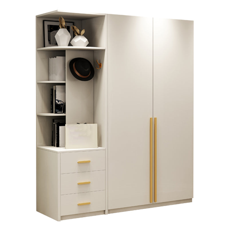 Modern Wardrobe Closet with Garment Rod Wooden Wardrobe Armoire