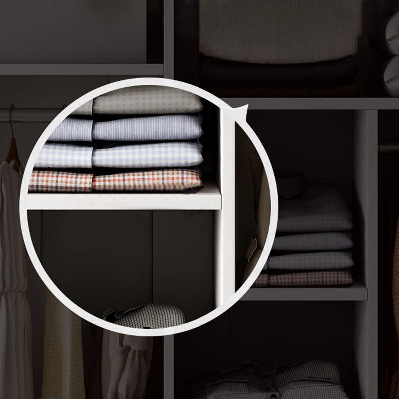 Modern Wardrobe Closet with Garment Rod Wooden Wardrobe Armoire