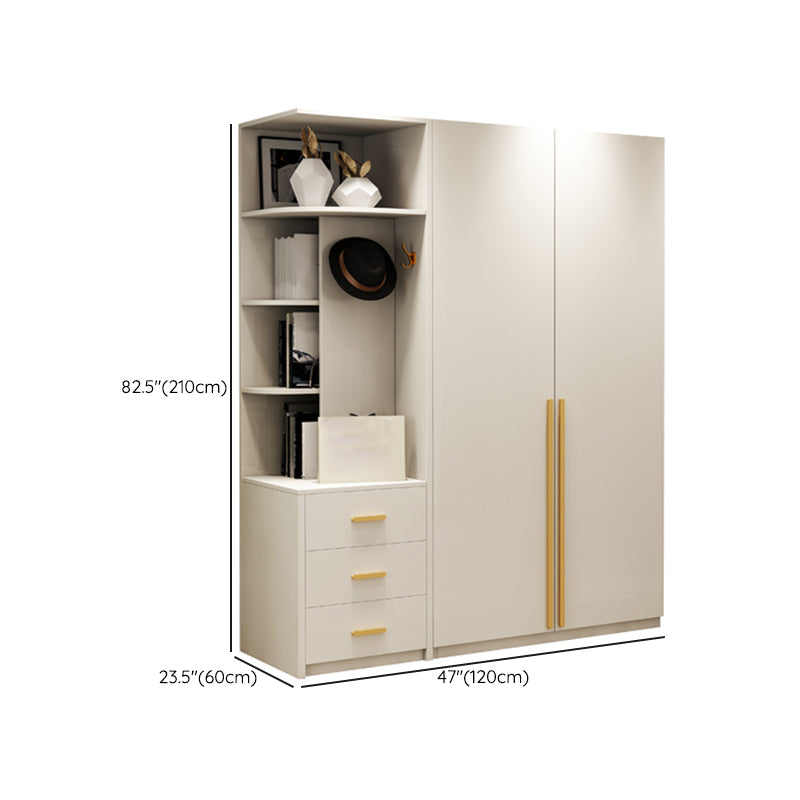 Modern Wardrobe Closet with Garment Rod Wooden Wardrobe Armoire