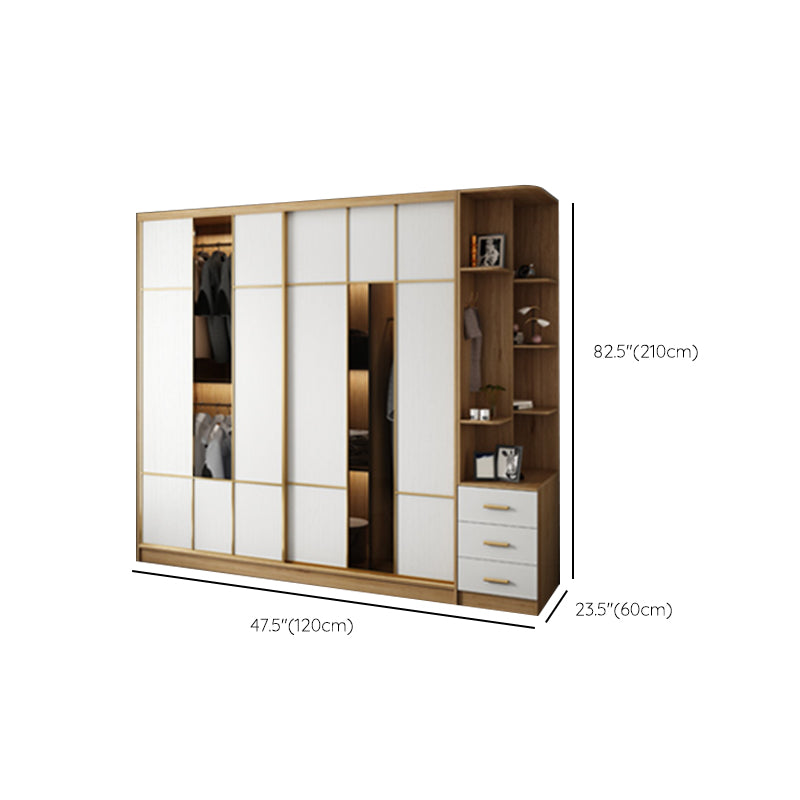 Engineered Wood Wardrobe Cabinet Contemporary Wardrobe Armoire