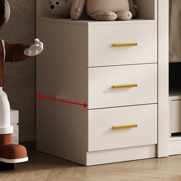 Modern Wardrobe Armoire with Garment Rod Wood Wardrobe Cabinet