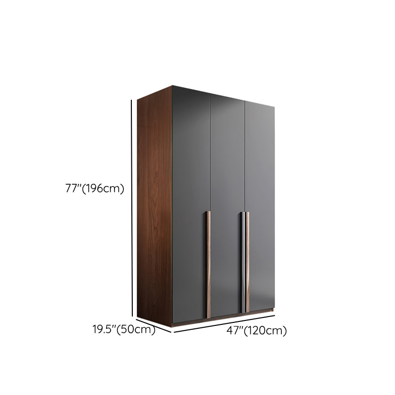 Wooden Wardrobe Armoire with Drawer Modern Hinged Wardrobe Closet