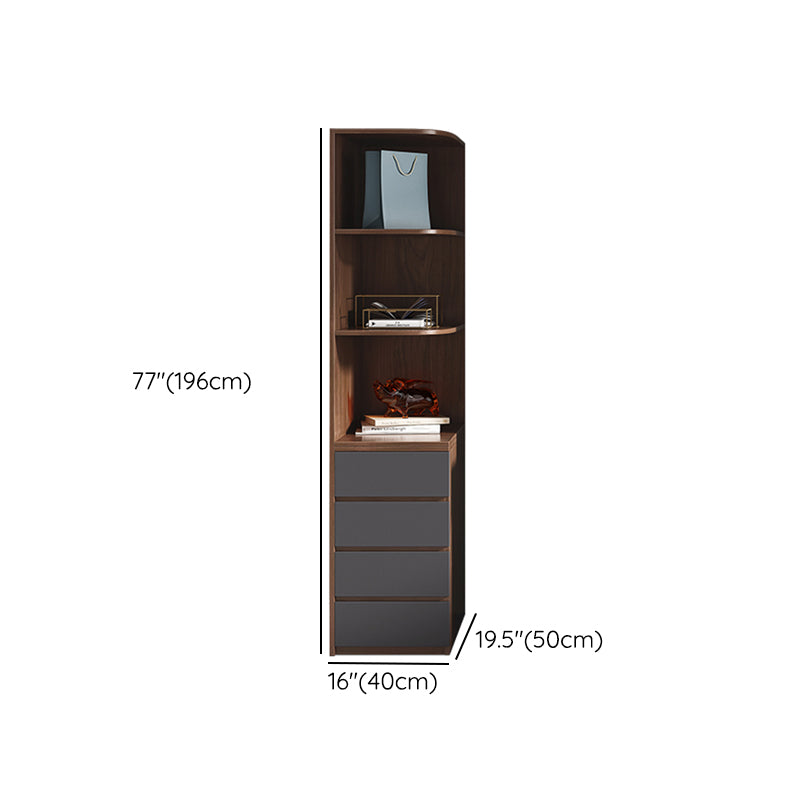 Wooden Wardrobe Armoire with Drawer Modern Hinged Wardrobe Closet
