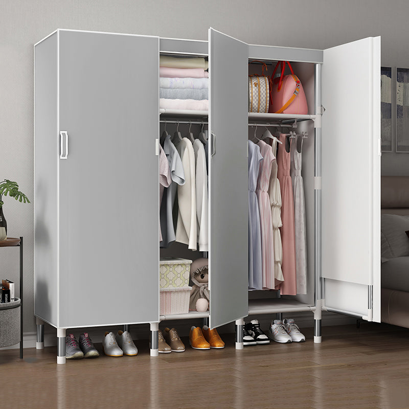 Hinged Wardrobe Armoire Modern with Legs Steel Wardrobe Closet for Home