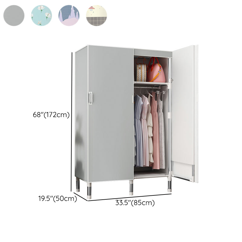 Hinged Wardrobe Armoire Modern with Legs Steel Wardrobe Closet for Home